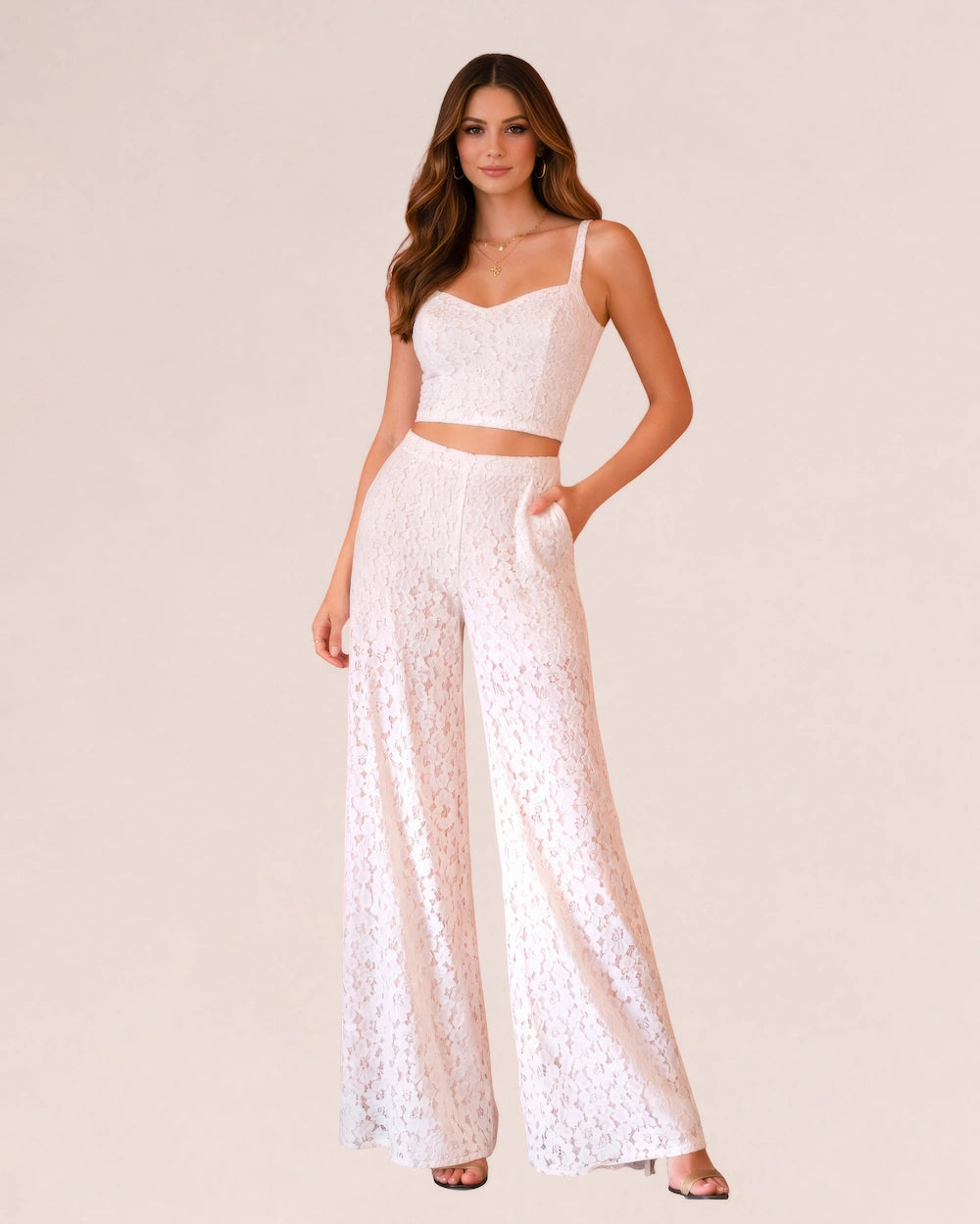 Lace Wide-Leg Pants – PANNA
