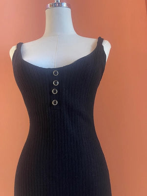 Abito Spalla Nuda Nero con Pannello Rimovibile - ELLY