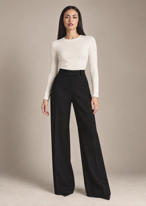 Alessia Black Wide-Leg Trousers – Nero - ELLY