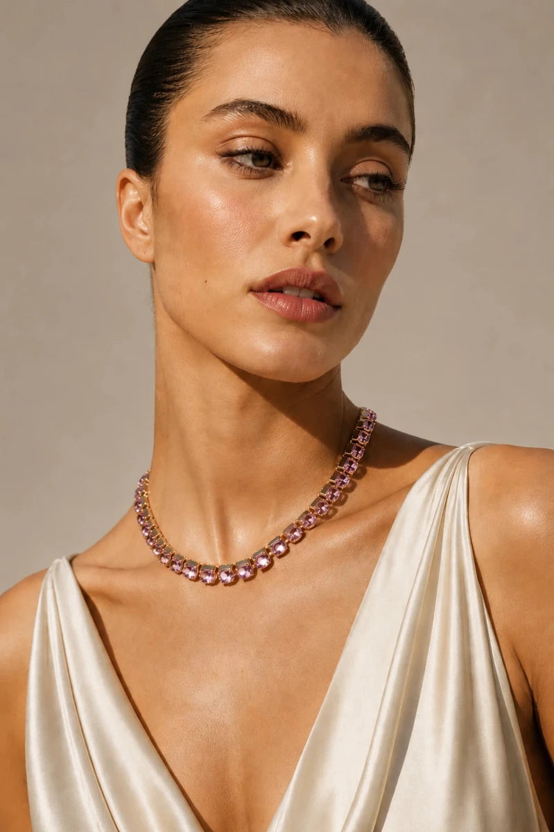 Amethyst Royale Tennis Necklace - ELLY
