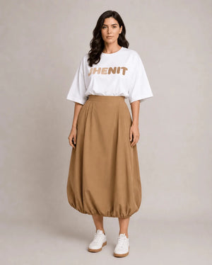 Balloon Midi Skirt – Caramello - ELLY