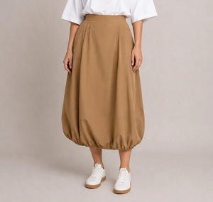 Balloon Midi Skirt – Caramello - ELLY