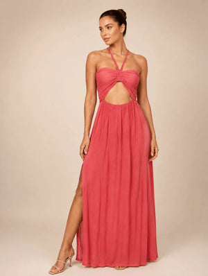 Beetroot Sunset Cut - Out Maxi Dress - ELLY