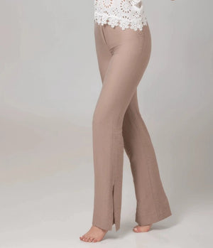 Beige Linen Pants - ELLY