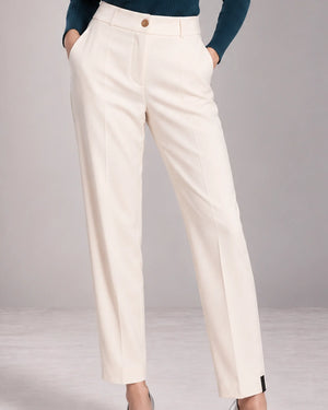 Bianca tailored trousers in Panna, product detail, Made in Italy