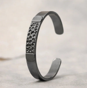 Black color rhodium coated brass bracelet - ELLY