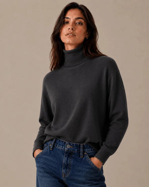 Black High Neck Sweater - ELLY