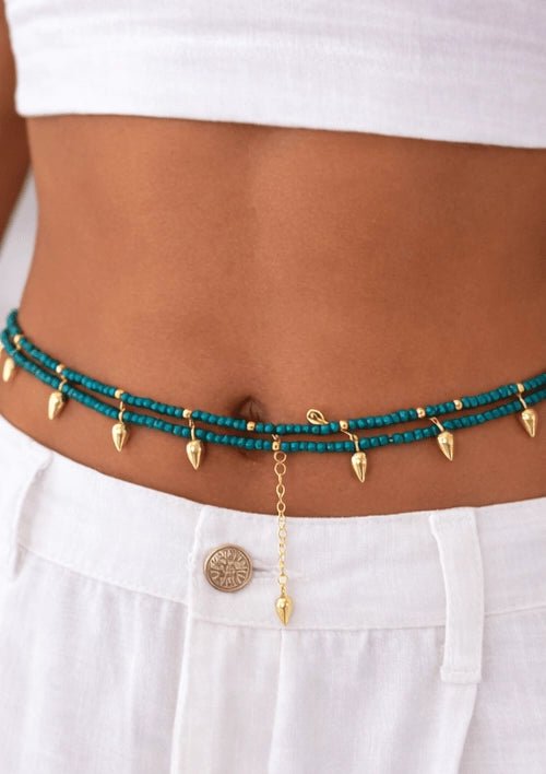 Blue Turquoise Charm Convertible Necklace / Bracelet - ELLY