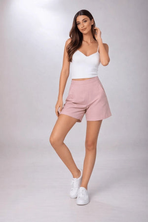 Blush Rose Tailored Shorts - ELLY