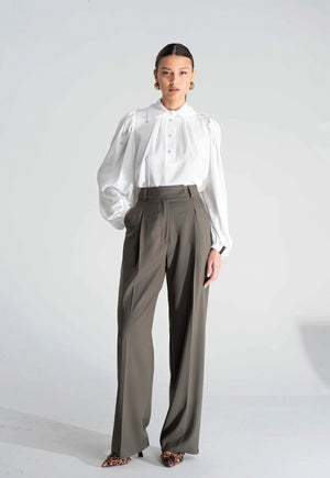 Camicia Plissé Bianco - ELLY