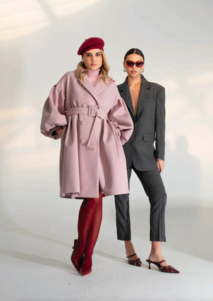 Cappotto Rosa Melange - ELLY