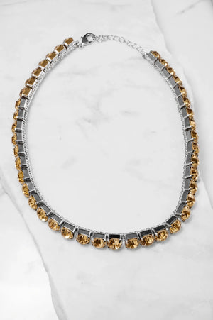 Champagne Crystal Necklace – Argento - ELLY