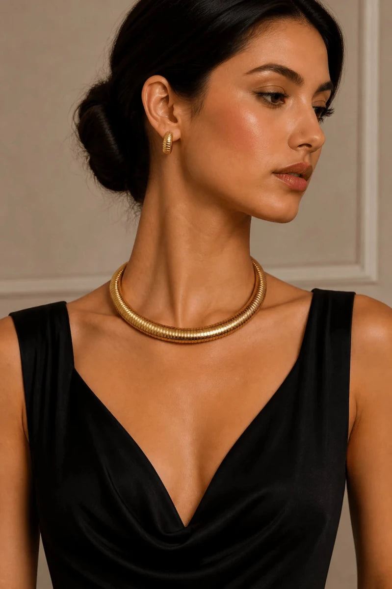 Collana Girocollo Dorata Effetto - ELLY