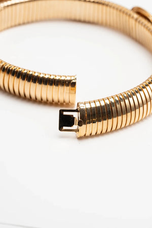 Collana Tubo Gas Oversize con Ovale Cabochon - ELLY