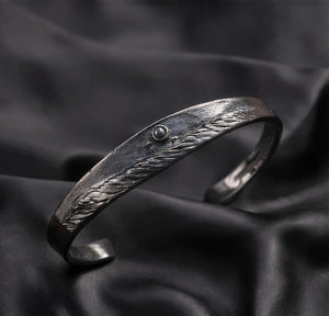 Copper bracelet coated in black rhodium - ELLY