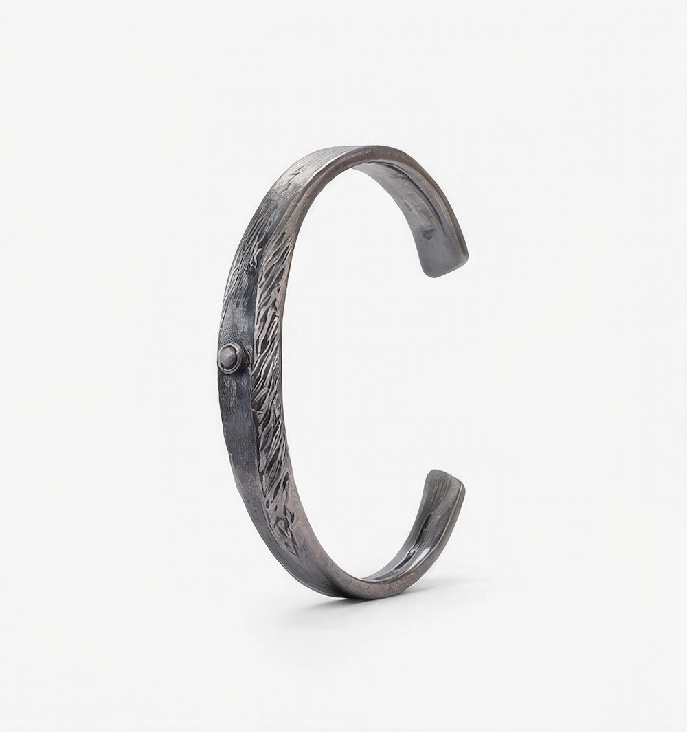 Copper bracelet coated in black rhodium - ELLY