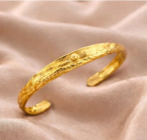 Copper bracelet coated in gold rhodium - ELLY