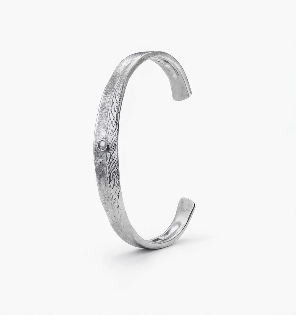 Copper bracelet coated in silver rhodium - ELLY