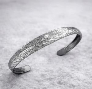 Copper bracelet coated in silver rhodium - ELLY