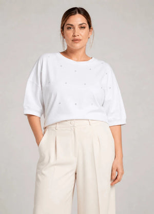 Crystal Embellished Oversized Top - ELLY