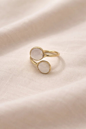 Double Stone Ring – Gold Plated - ELLY