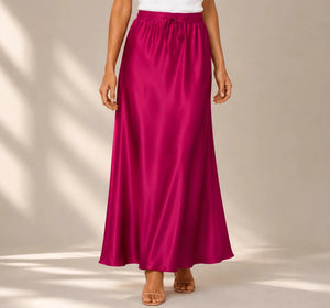 Drawstring Waist Maxi Skirt - ELLY