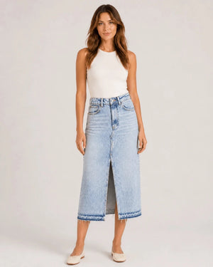 Effortless Denim Maxi Skirt - ELLY
