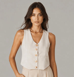 Eleganza Panna Sleeveless Vest - ELLY