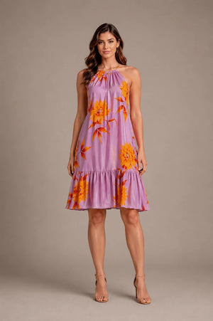 Floral Halter Mini Dress – Rosa - ELLY