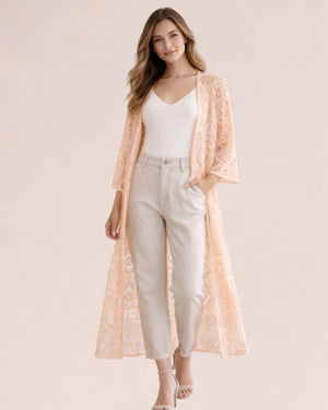 Geometric Lace Kimono - ELLY