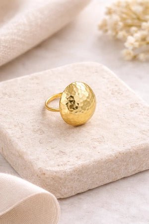 Hammered Dome Statement Ring - ELLY