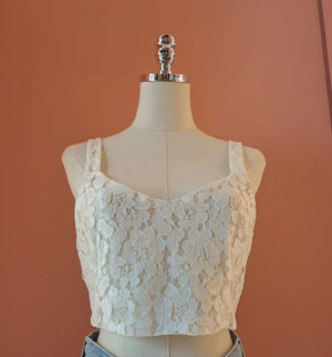 Lace Crop Top – Panna - ELLY