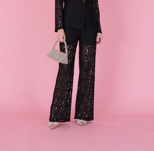 Lace Wide - Leg Pants – Nero - ELLY