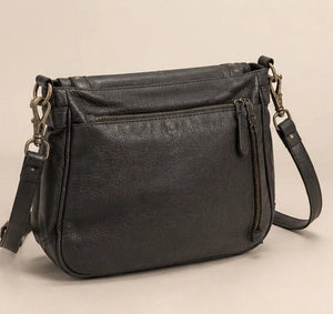 Leather Studded Crossbody Bag - ELLY