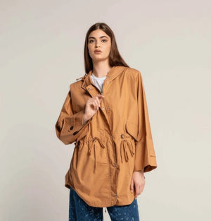 Lightweight Hooded Parka – Caramello - ELLY