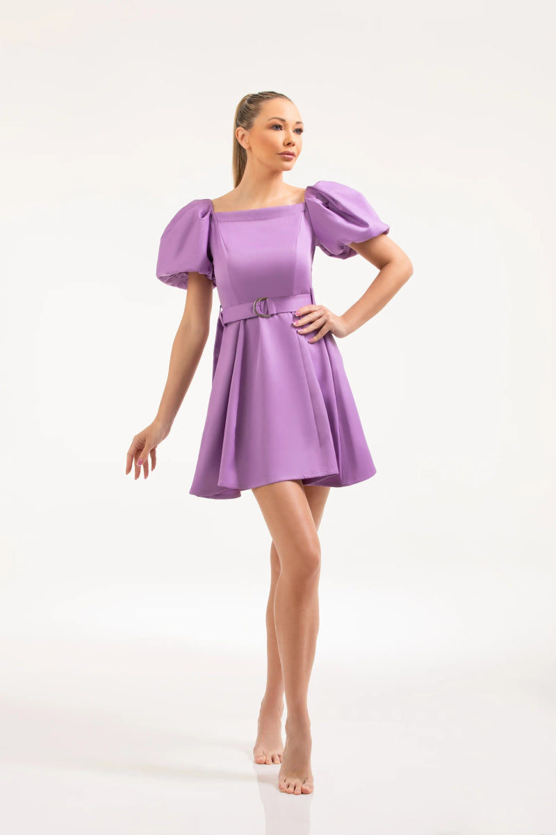Lilac Puff - Sleeve Mini Dress – ELLY - ELLY