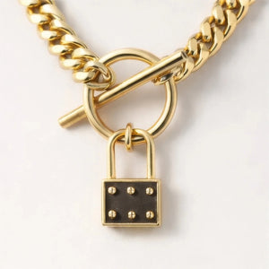 Lock Charm Chain Necklace – Gold - ELLY