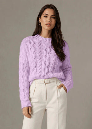 Mauve Short Knit Sweater - ELLY