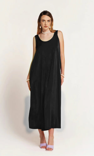 Nero Draped Back Maxi Dress - ELLY