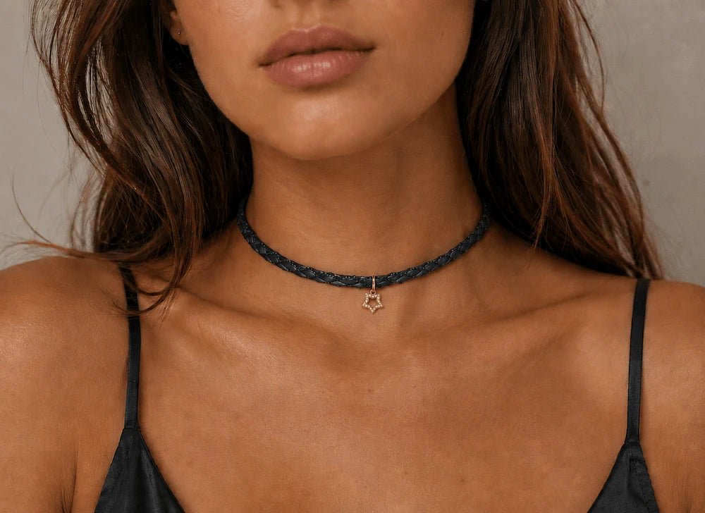 Noir Stella Silk Choker - ELLY