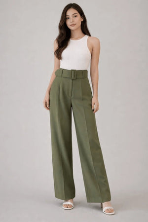 Olive Green Pants - ELLY