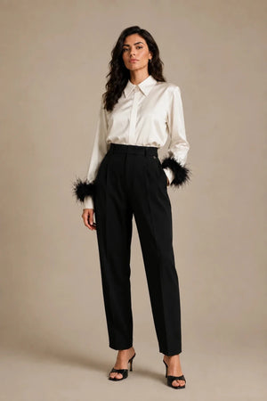 Pam Panna Feather-Cuff Shirt - ELLY