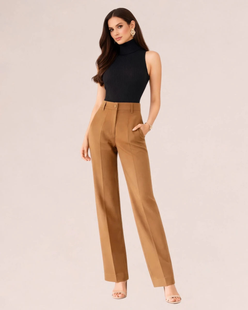 Pantaloni Amsterdam – Cammello - ELLY