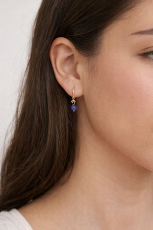 Periwinkle Drop Chain Asymmetrical Earrings - ELLY