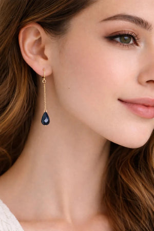 Preciosa Czech Crystal Long & Short Earrings – Deep Midnight Blue - ELLY