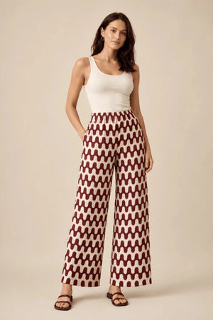 Retro Print Pants - ELLY