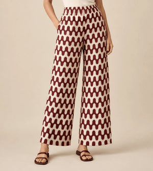Retro Print Pants - ELLY