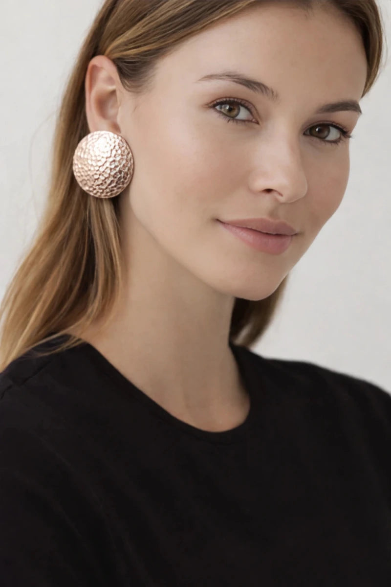 Rhodium coated brass earrings - ELLY