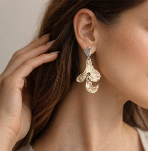 Rhodium Coated Copper Earrings - ELLY