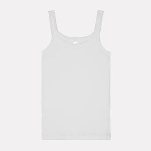 Ribbed Cotton Tank Top – BIANCO | Canotta in Costina - ELLY